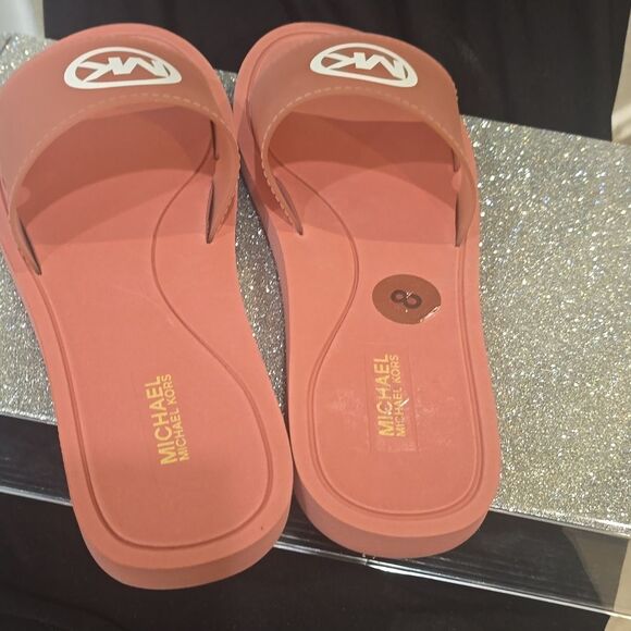 Michael Kors MK Circle Logo Jelly Slide Sandals - Picture 6 of 8